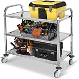 ybaymy 3 Tier Stainless Steel Trolley 750x400x835mm Kitchen Cart view 9