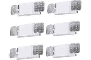 CM MZY Emergency Lights with Battery Backup, Commercial Emergency Lighting Fixtures, Two Adjustable LED Light Heads, 120-277V AC, UL Certified, 6PCS