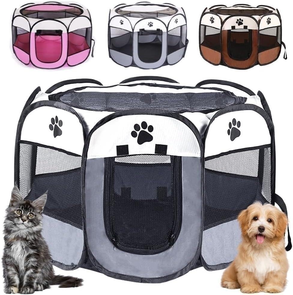 Portable Dog Pen, Foldable Pet Playpen, Cat Playpen for Dogs Puppy Pen for Indoors Outdoor, Waterproof Puppy Crate, Cat Pen for Rabbit Hamster Guinea Pig, 73 x 73 x 43 cm