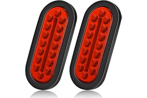 LINKITOM 6 Inchs Submersible Oval LED Stop/Turn Trailer Tail Light with Waterproof Rubber Gaskets for Boat Trailer Truck RV [DOT Certified] [IP67] (2 Pack)