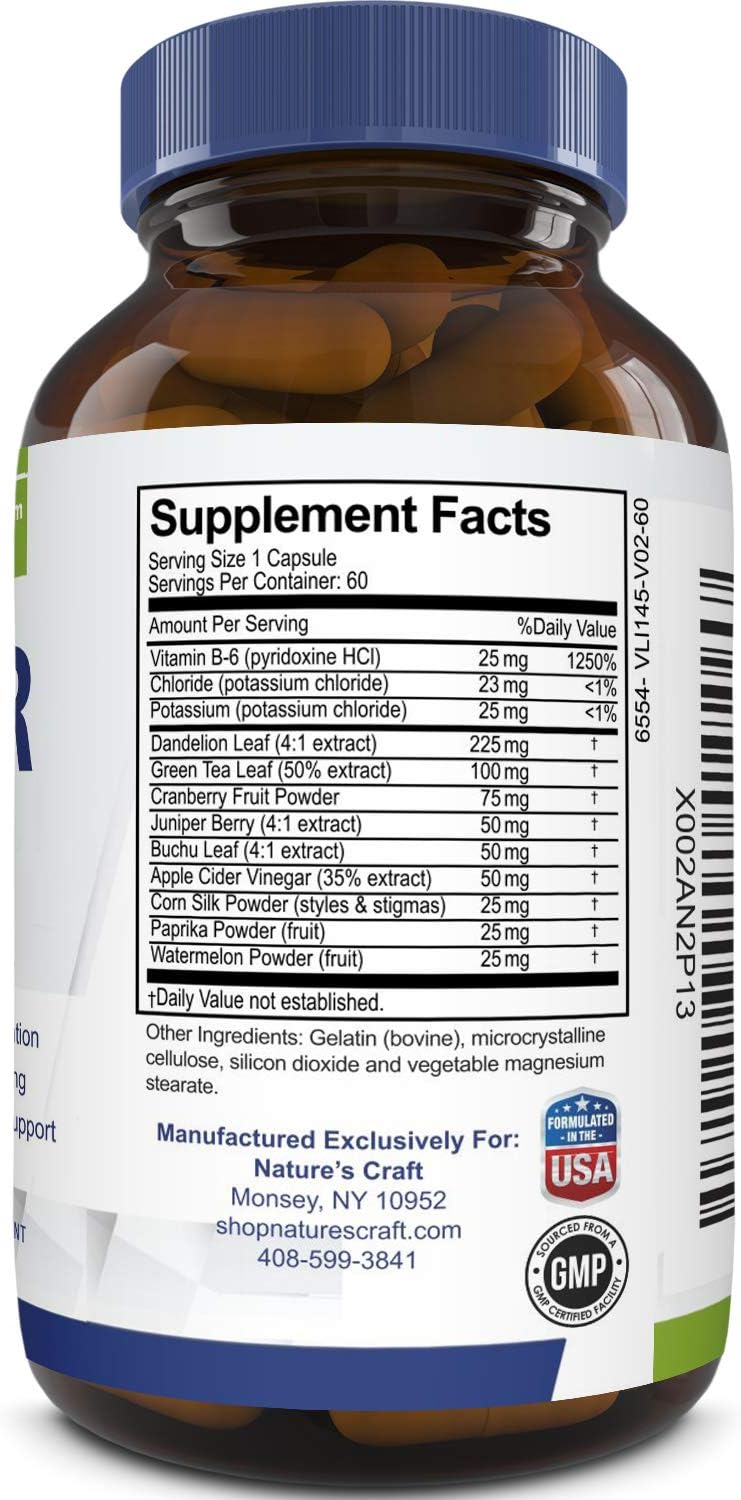 Water Away Diuretic Supplement with Dandelion Leaf – Bloat Relief Pills Weight Loss Relieve Swelling Water Retention – Natural Green Tea Extract Potassium Vitamin B6 for Men & Women: Health & Personal Care