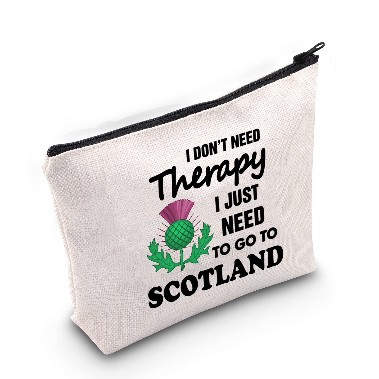 LEVLO Fraser Loves Gift I Don’t Need Therapy I Just Need to Go to Scotland Makeup Bags (I Don’t Need Therapy)