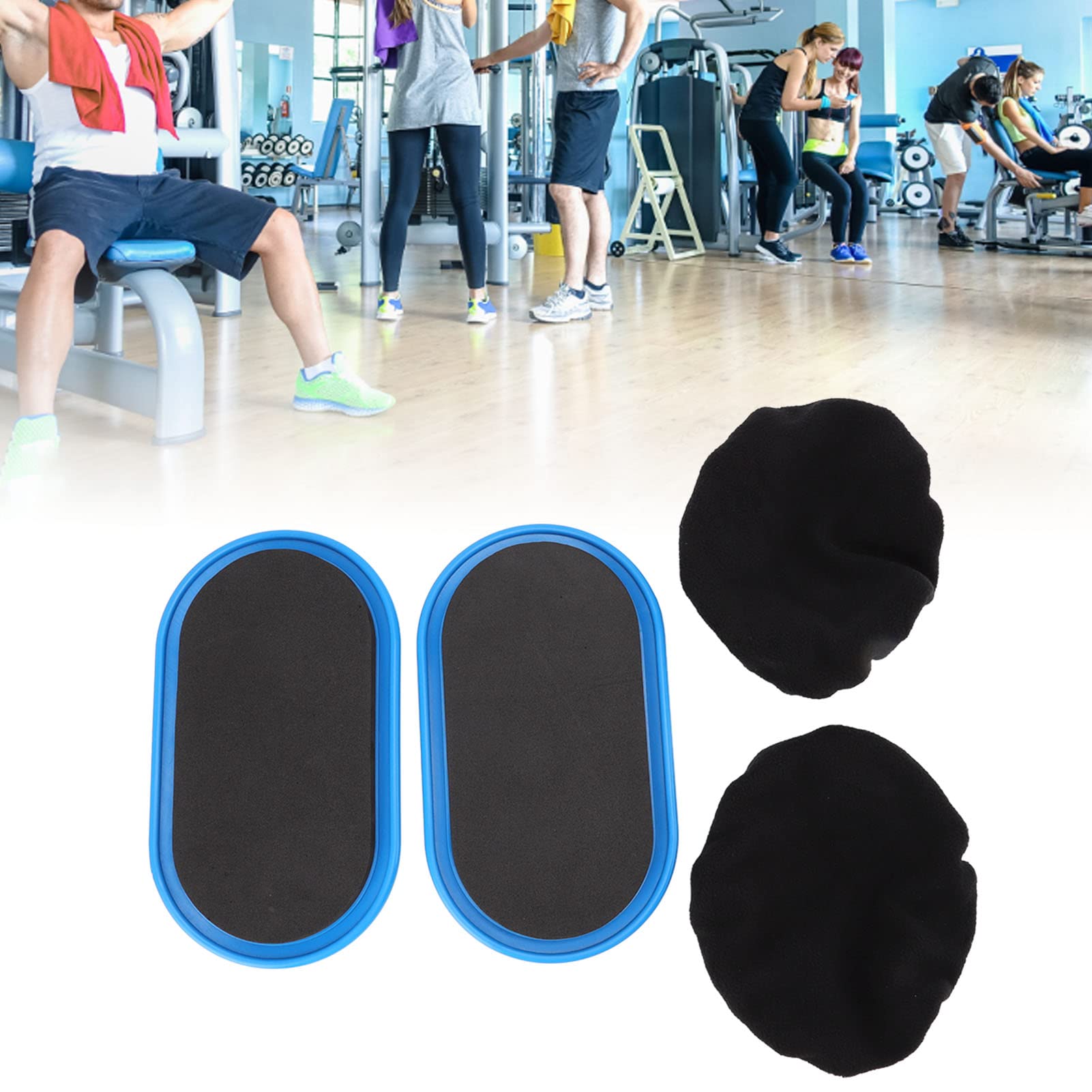 Gliding Disc, Gliding Discs Core Sliders Use for Abdominal Exercise, Strengthen Core, Glutes, Abs, Full Body Coordination Big Contacting Area Gliding Pad (Blue)
