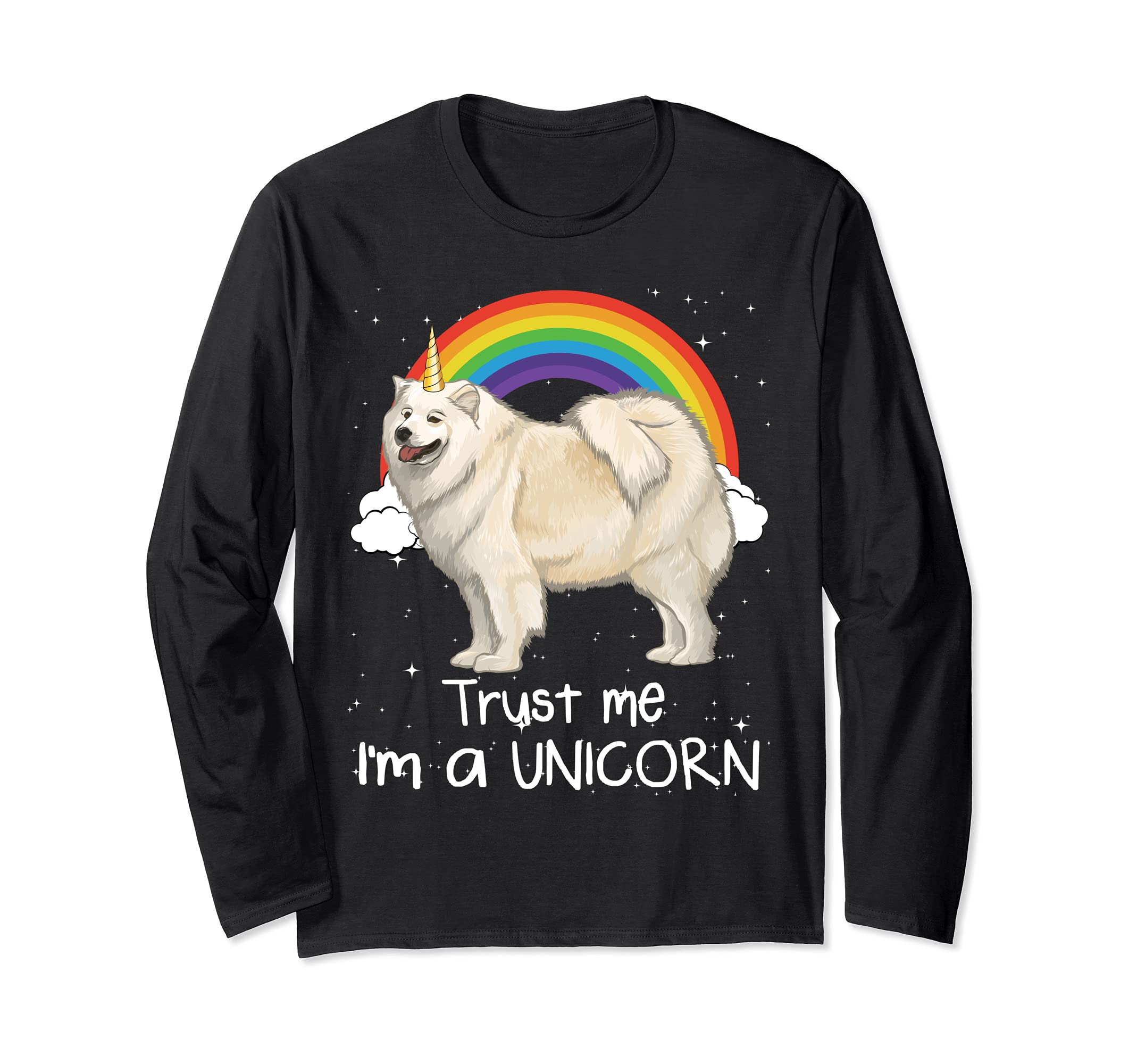 Rainbow Samoyed Trust Me I'm A Unicorn Dog Long Sleeve T-Shirt