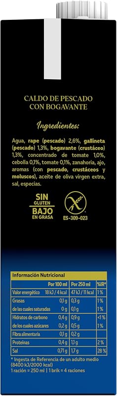 Caldo Gourmet de Pescado con Bogavante, 100% Natural, 1L
