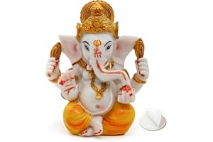 Hindu Lord Ganesha Idol Statue - Indian Diwali Gifts Ganesha for Car Dashboard Decor Home Temple Mandir Murti Pooja Item Diwa