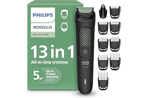 Philips Norelco All-in-One 3000 Series 13 in 1 Trimmer, Beard Styler & Men's Hair Clipper, 9 Length Settings & Self-Sharpening Skin-Friendly Blades, MG3919/50