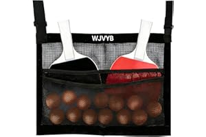 WJVYB Premium Ping Pong Paddle Holder and Ball Holder Set - Under Table Tennis Racket Storage Case with Mesh Bag & Adjustable