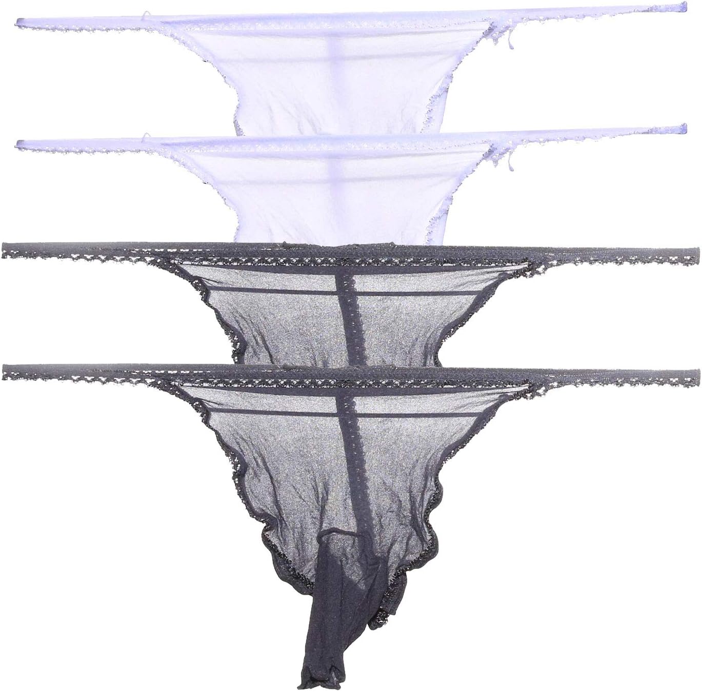 Men Nylon Sheer Bikini T Back Open Sheath - Multicoloured - Large