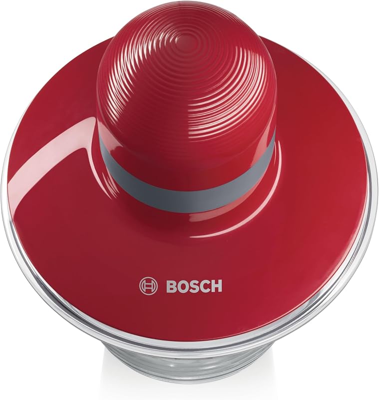 Bosch - Picador, 400 W, Rojo, gris, Cuchillas acero inoxidable, Recipiente 800 ml, MMR08R2