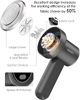 Cosicosy Fabric Shaver Lint Remover 2 in 1 LED Display 3 Blades Grey view 3