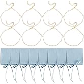 JHJEWH 16PCS Jewelry Bridesmaid Gifts,Pearl Bracelet Microfiber Jewelry Bag Pouch Set of 8,Bridesmaid Proposal Favor for Wedding Bridal Birthday Party