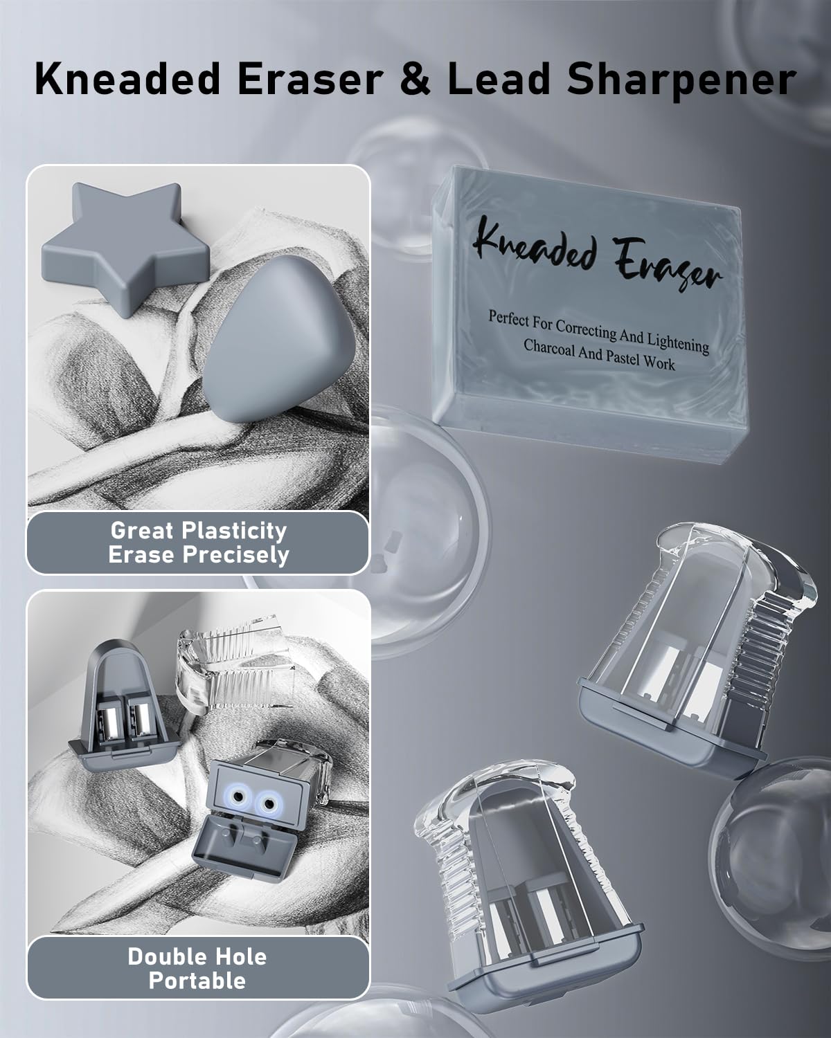 Four Candies 25-teiliges Kunst Druckbleistift-Set mit Etui, Metall-Druckbleistifte 0,5, 0,7, 0,9 mm 2 mm Kupplungsstift (HB 2H 2B 4B Farbe) mit 432 Stück Graphit Minen-Nachfüllungen für Zeichnen 3