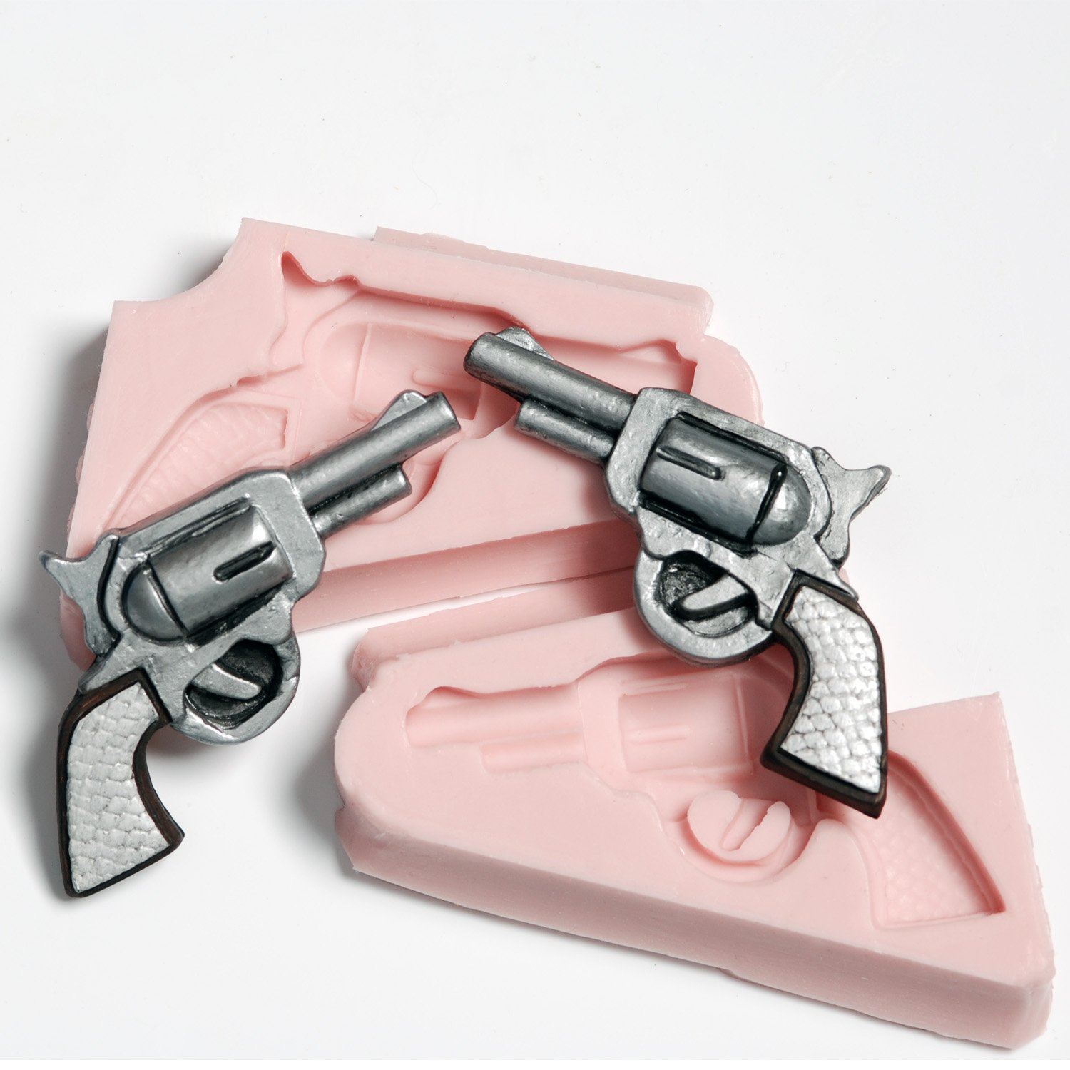 Crossed Pistol Silicone Mold Set Easy to use with Fondant