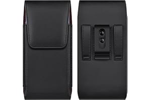 COANJIUO Leather Cell Phone Holster with Belt Clip Strong Magnetic Closure for Samsung Galaxy Ultra S25 S24 S23 S22 S21 S20 A16 A15 A14 A13, Motorola G Stylus, XL-Black