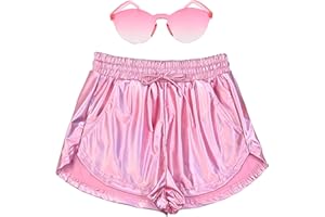 Perfashion Women's Metallic Shorts Summer Sparkly Hot Outfit Shiny Short Pants