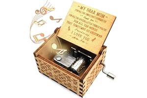 Wooden Music Box for mom Gifts You are My Sunshine Music Box, Laser Engraved Hand Crank Wooden Sunshine Music Box Gift for Mo