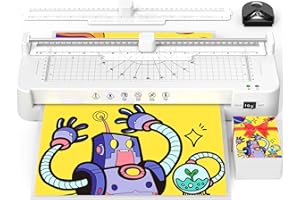 13in Laminator Machine with Paper Trimmer + 50pcs Sheets + Corner Rounder, Dual Hot/Cold Mode | Anti-Jam Technology | 90s Fas