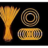 YOFOBU Orange Glow Sticks Light Up Bracelet Necklaces Bulk 50ct 8" Glowsticks with Connectors 4th of July Neon Party Supplies for Hawii Carnival Halloween Christmas Easter Birthday
