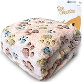 Dog Blankets for Large Dogs, 1 Pc Dog Blanket Washable, Soft Fluffy Flannel Pet Blanket Mat Cover for Bed Couch, Cute Print Puppy Blanket 60" x 50"