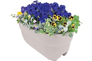 EMSCO GROUP Bloomers Railing Planter with Drainage Holes – 24" Weatherproof Resin Planter – Polyethylene plastic - White