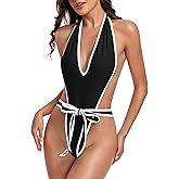 SHERRYLO Deep Monokini One Piece Swimsuit for Women Plunging Womens Bathing Suit Exotic Swimsuits Sexy Trikini Bathing Suits