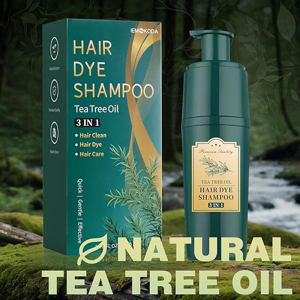 TYAYW HAIR DYE SHAMPOO 3 IN 1, INSTANTLY DYES GRAY HAIR, TEA TREE FORMULA FOR MEN & WOMEN, NATURAL LONG-LASTING COLOR, QUICK & EASY TO USE 16.9 FL OZ (LIGHT BROWN)