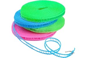 COMEHOME Pack of 4 Outdoor Windproof Nylon Clothesline, Adjustable Rope for Hanging Clothes, Clothes Line Portable Clothes Drying Rope for Outdoor Camping Travel Hanger or Home Use(3m/9.84ft)