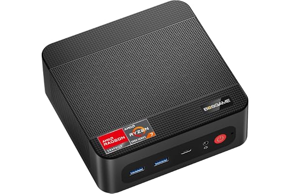 BOSGAME P4 Ultra Mini PC Gaming, Ryzen 7 7730U, 16GB RAM 1TB PCIe3.0 SSD | Dual 2.5G LAN, Wi-Fi 6E, BT5.2, 4K Triple Display HDMI | DP | Type-C, Home Office Business