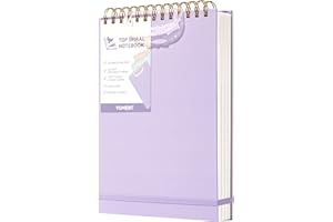 Yoment Top Spiral Notebook, Hardcover Steno Pads, 240 Pages Top Bound Spiral Notebooks, 7"x10" College Ruled Spiral Notepad Left-Handed Notebooks for Work School Office Business,Purple