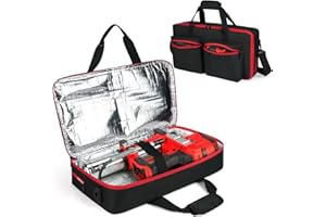 MRINCA Grease Gun Case Compatible with Milwaukee M18 2646-20/Milwaukee M12 2446-20/Dewalt DCGG571B Grease Gun Kit,Portable Carrying Bag Compatible with Milwaukee M18 Tool,Battery and Charger,Bag Only