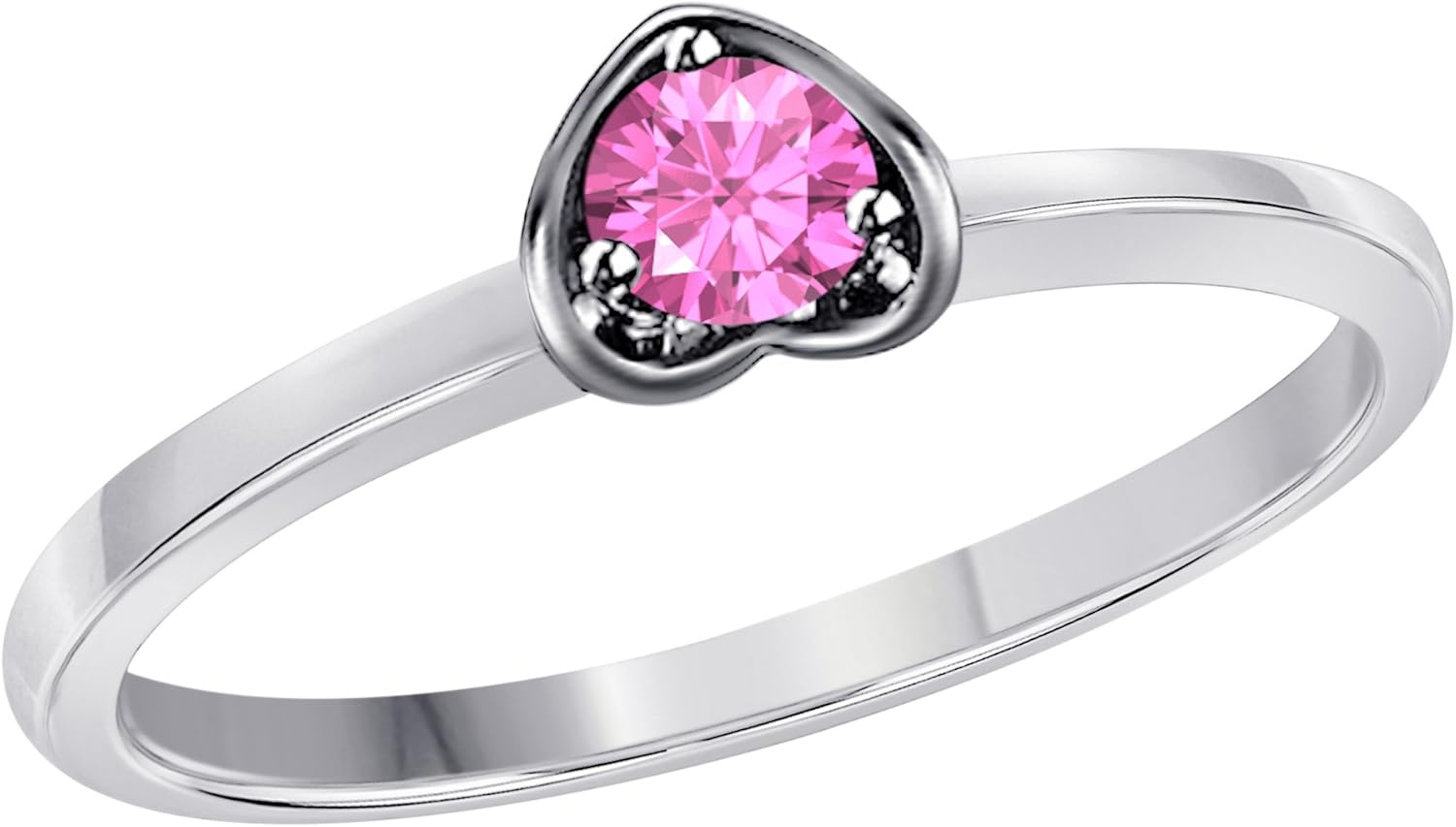 Star Retail Jewelry Round Cut Solitaire Created Pink Sapphire