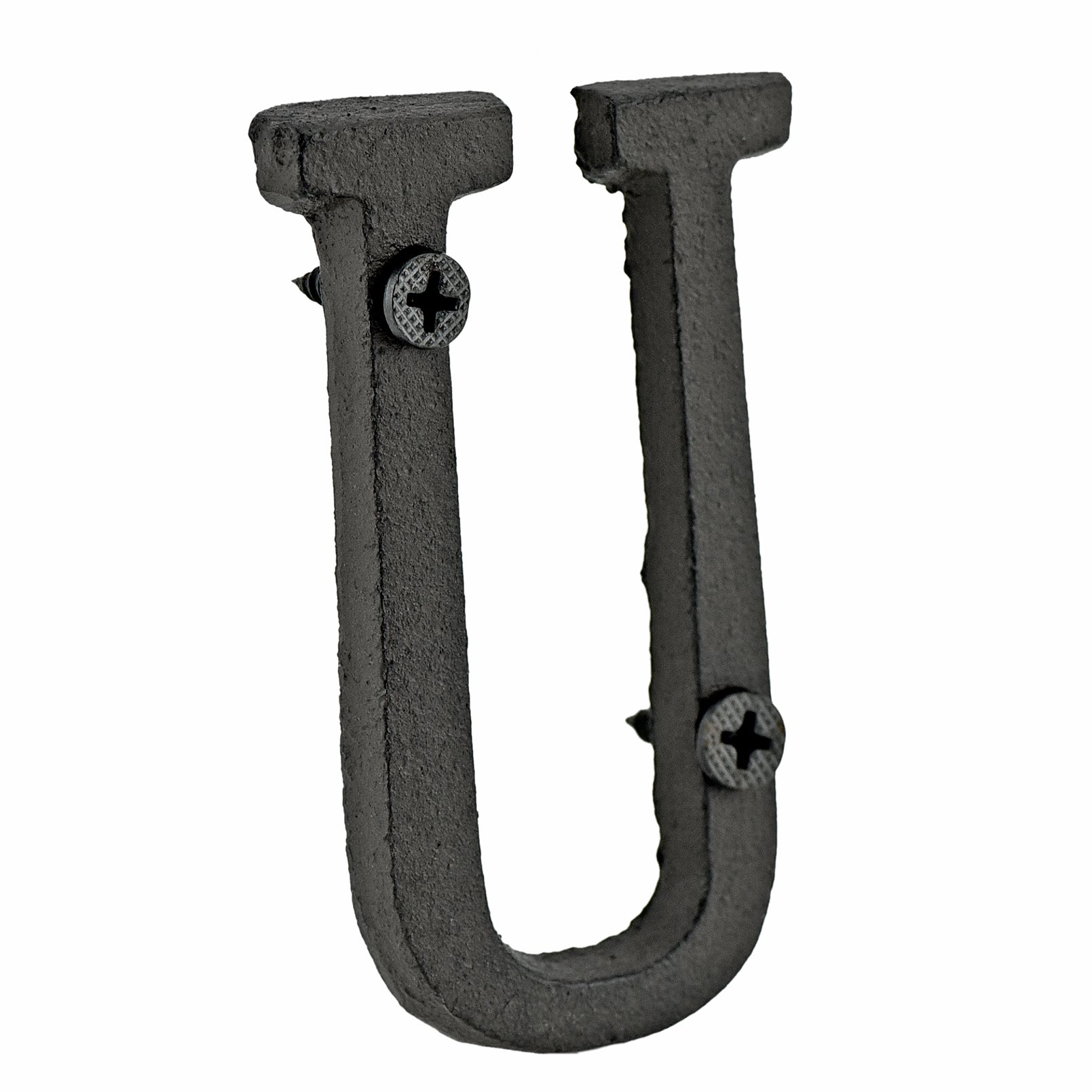 FiveSeasonStuff Vintage Decorative Cast Iron Letters with Mounting Screws (U)