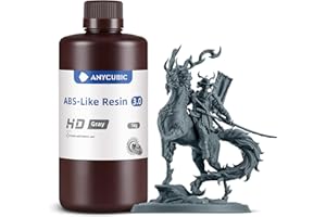 ANYCUBIC ABS-Like Resin 3.0, Upgraded 14K 3D Printer Resin with Enhanced Strength and Toughness, High Precision, Low Odor, Wide Compatibility for All LCD Resin 3D Printers (HD Grey, 1kg)