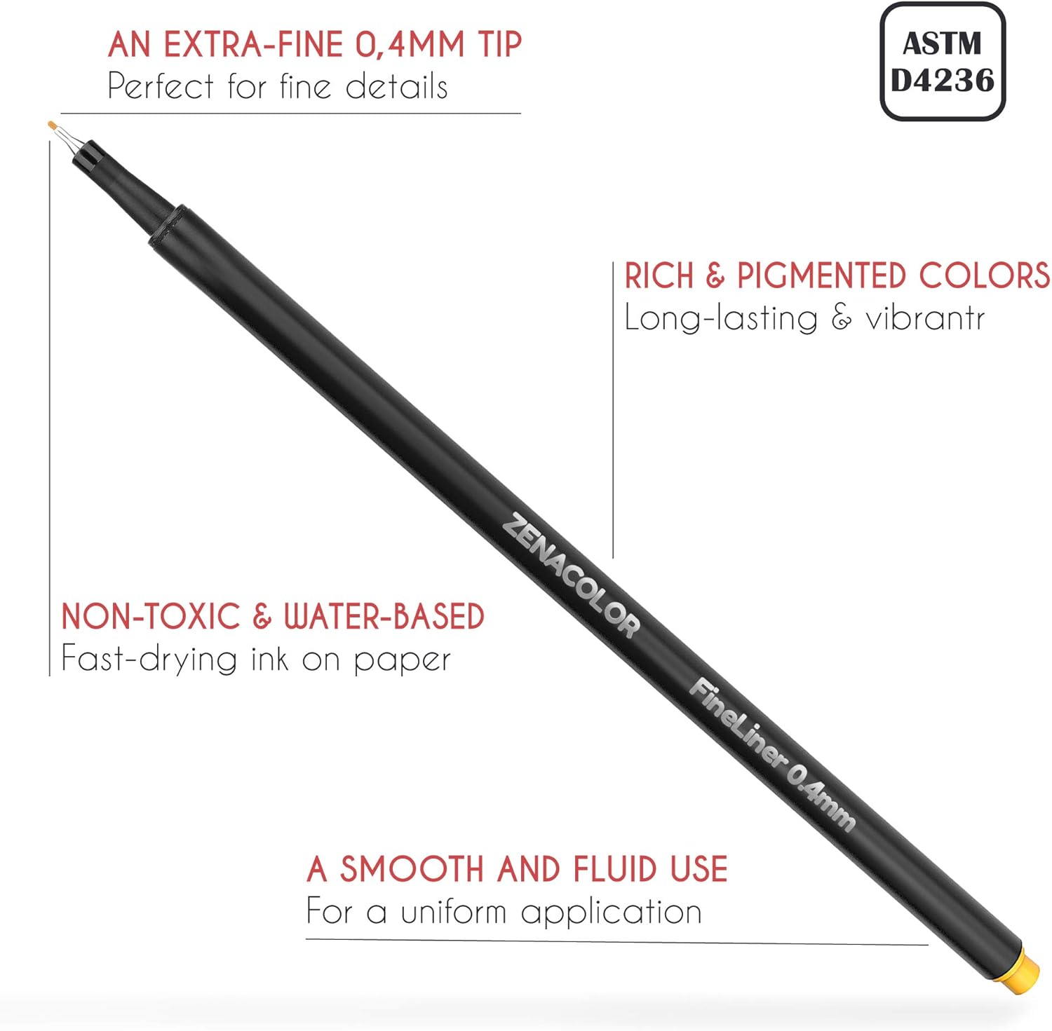 60 Fine Tip Pens, Colored Fine Tip Markers - 60 Unique, 0.4 mm, Fine Point Pens for Diaries, Adult Coloring Books - Felt Tip Pens, Art Supplies Colored Pens for Drawings, Journaling : Office Products