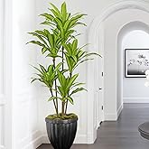 Faux Dracaena Tree 5ft(60in) Artificial Plant with Realistic Leaves and Trunks,Fake Floor Potted Tall Artificial Trees for Home Office Decor Indoor (5Feet,1Pack)