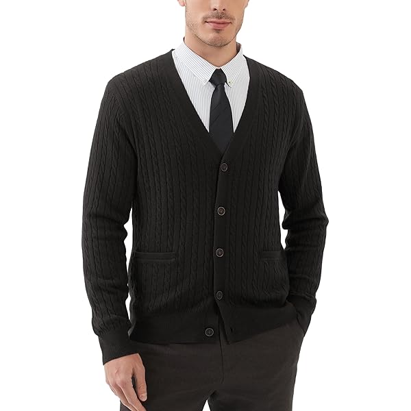 Amazon.com: Men's Double Breasted Knitted Cardigan Fit Long Sleeve