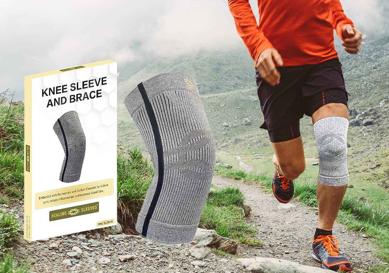 Photo 1 of Healing Sleeves Knee Compression Sleeve – Support for Running, Arthritis Pain Relief, Meniscus Tear, ACL, MCL, Joint Recovery – Comfortable Fit for Men and Women | Affordable Relief, Proven Strength.