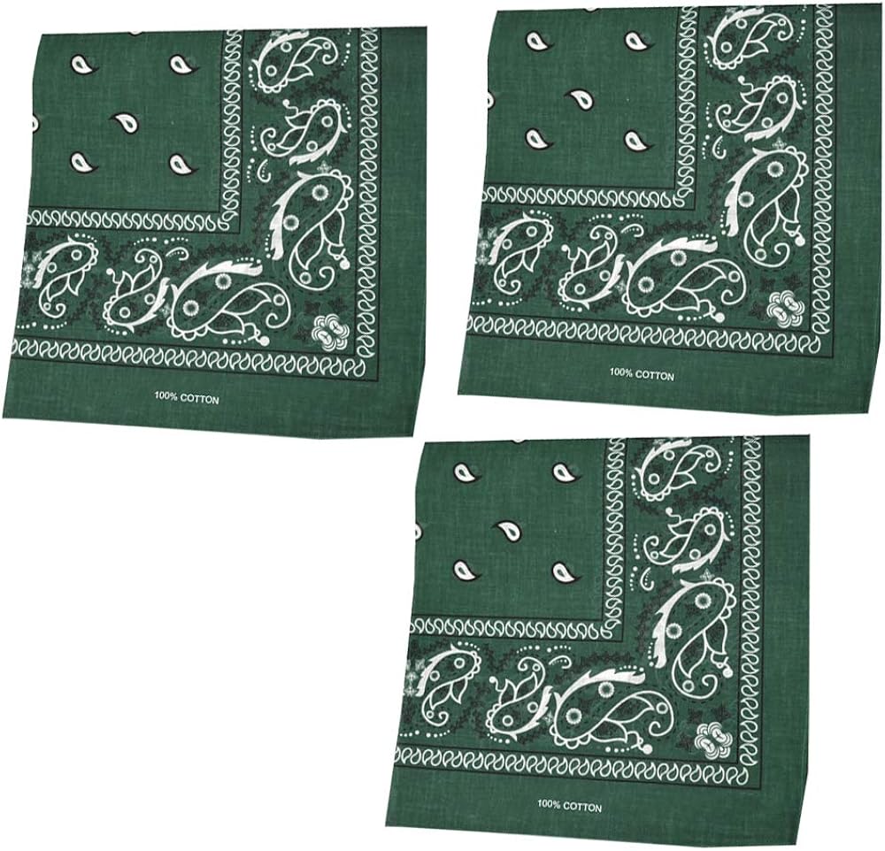 WedDecor Deep Green Bandana For Men Women Cotton Unisex Paisley Head Scarf Wide Headband Fashion Accessory for Riding Motorcycling - Image 4