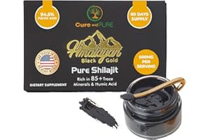 Cure wid Pure Himalayan Shilajit Resin 94.5% Fulvic Acid USA Lab Tested 500mg Potency 60 Serving of Shilajit Pure Himalayan Organic- Pure Shilajit for Men & Women for Energy,Vitality & Immune Support