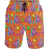 visesunny Fashion Funny Style Men's Beach Shorts Swim Trunks Quick Dry Casual Polyester Swim Shorts with Pockets S-XXL
