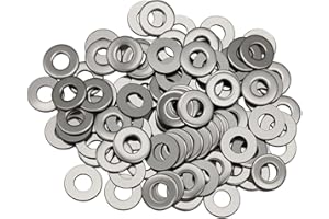 100 Pack M8 x 16mm OD Flat Washer, 18-8 (304) Stainless Steel Washers Flat, Metal M8 Washers, 1.5mm Thickness, Fender Washer 