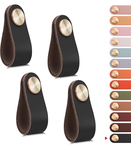 ikea dresser leather handles Brute Strength - Drawer Pulls - Gray - 4 pcs - 6-1/2 x 1 '' - Leather Handle - Leather Pulls - Cabinet knobs Dresser knobs Sequins Embroidery work