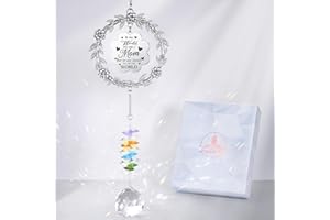 VIVIKEN Gifts for Mom I Love You Mom Sun Catcher Gifts for Mother-Crystal Suncatcher for Windows Rainbow Maker Hanging Ornament Wind Chime Gift for Mother’s Day Birthday Christmas Thanksgiving