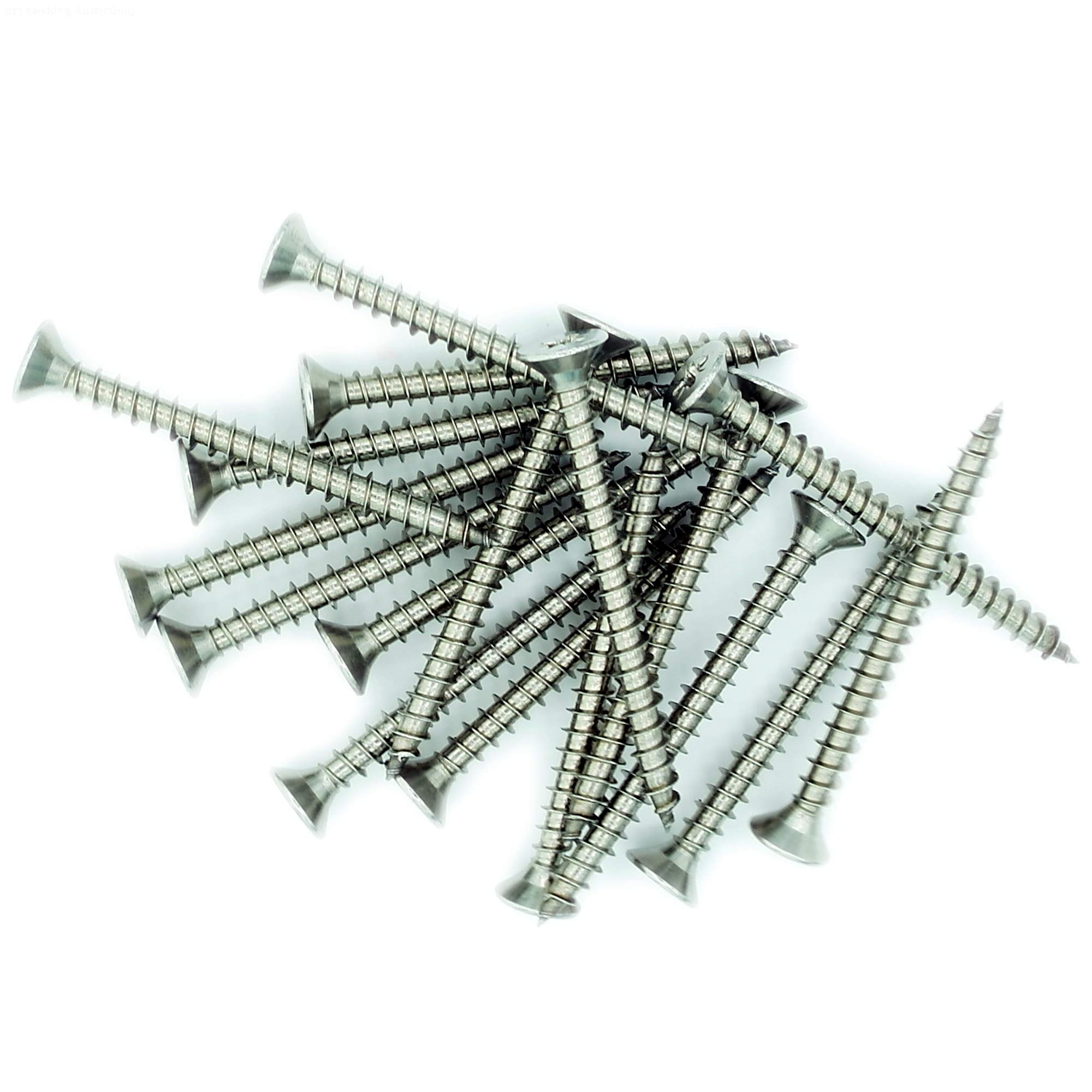No.5 x 1.2 (3.5mm x 30mm) Pozi Countersunk Chipboard Screw - Stainless Steel (A2) (Pack of 20)