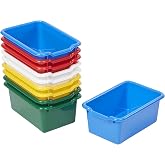 ECR4Kids Scoop Front Storage Bins, Multipurpose Organization, Assorted, 10-Piece