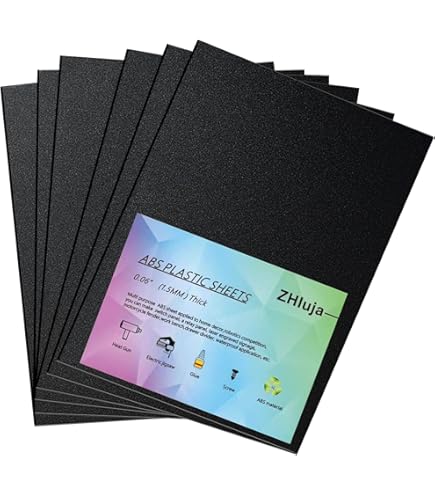 Rebower ABS Plastic Sheet 12 X 8 Inch,Flexible Plastic Sheets 1/12 Inch Thick Thermoplastic Sheet With Carbon Fiber Red For DIY Crafts Decors 2 Pcs