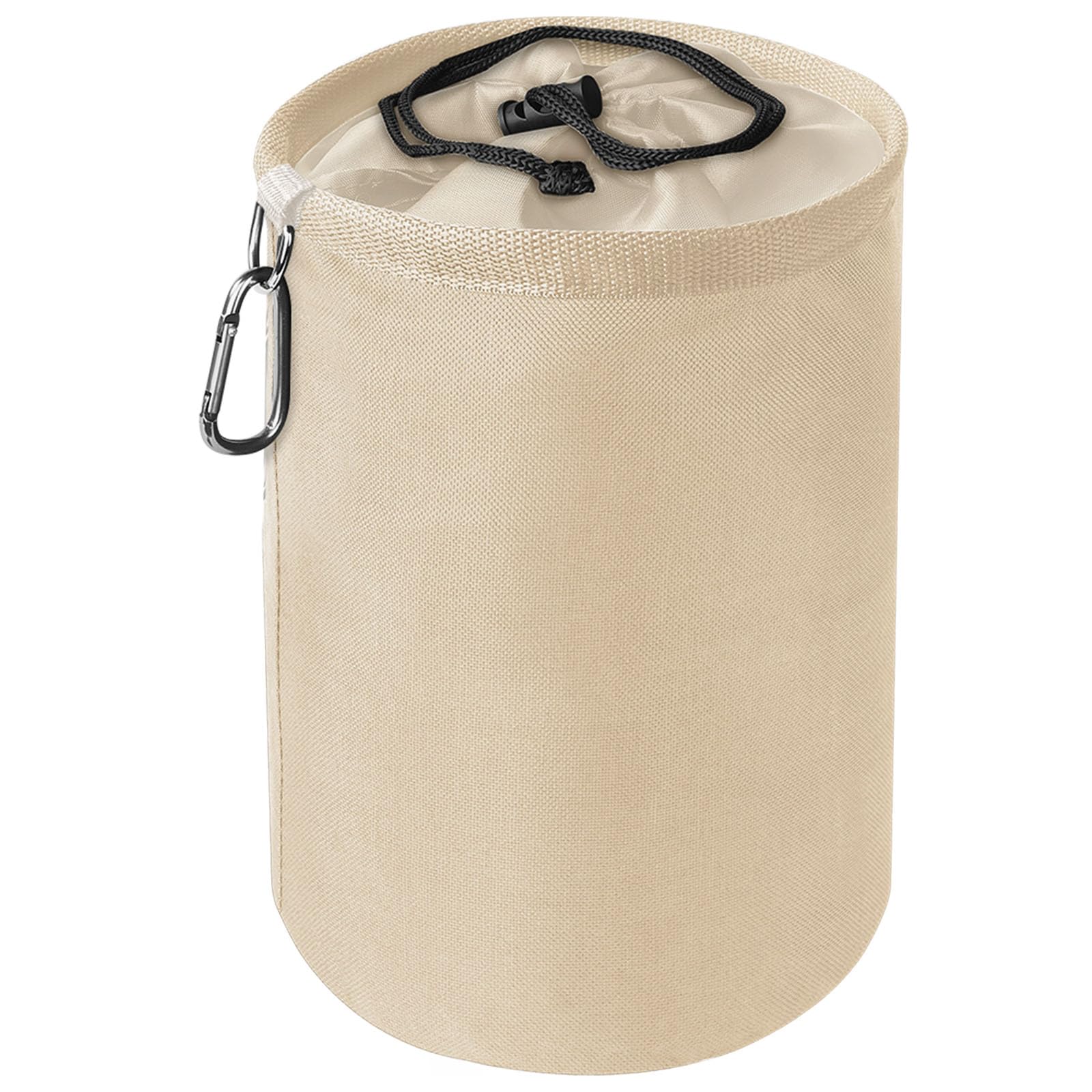 Vicloon Premium Peg Bag, Large Peg Bag with Closing Cord and Hanging Snap Hook, Peg Bags for Laundry Clothes Pegs, Indoor Outdoor Pegs Organizer Storage Use, Beige