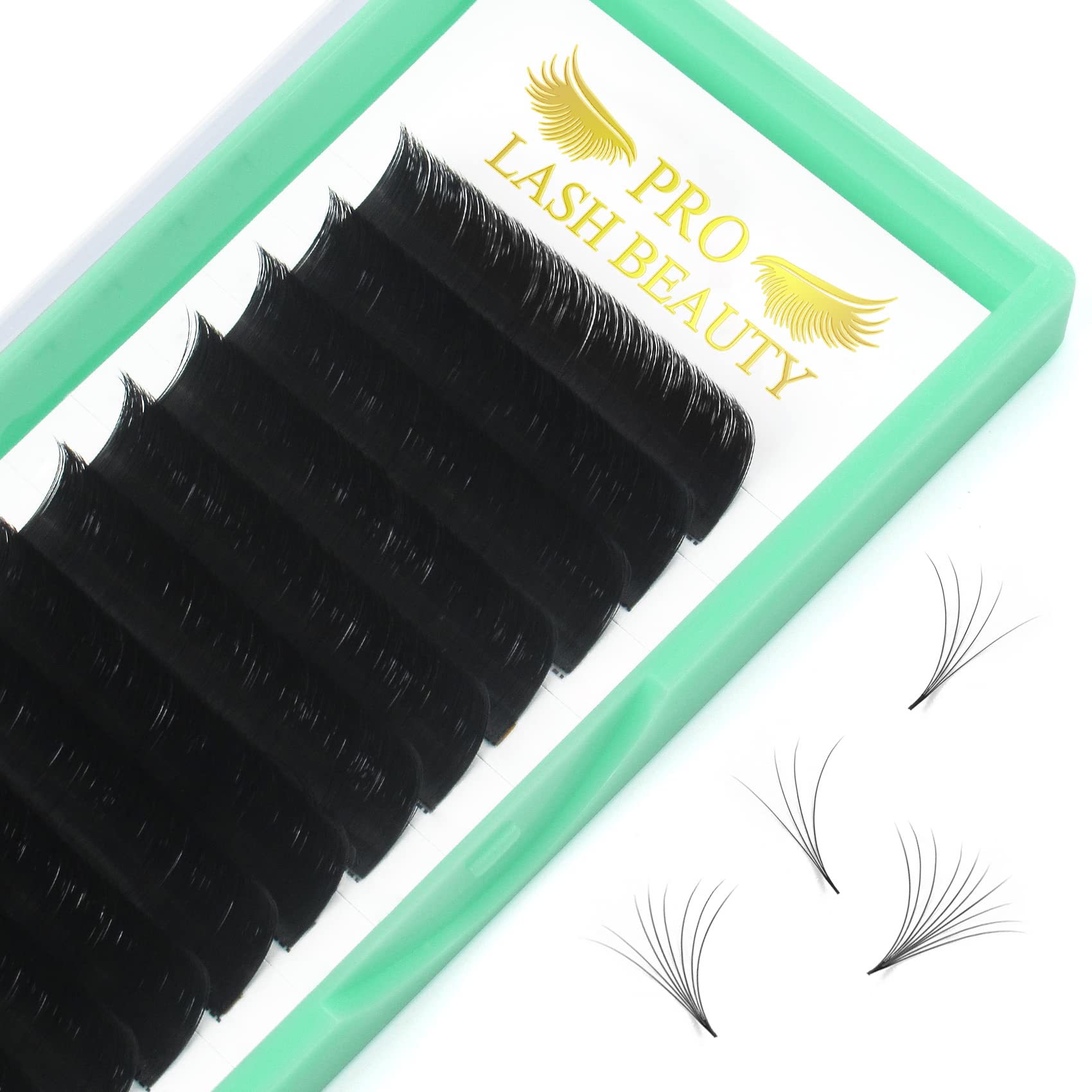 Easy Fan Lashes C-0.07-10mm Eyelash Extensions C D curl Easy Fan Russian Lashes Self Fanning Lashes Automatic Blooming Lashes(C-0.07,10 mm)