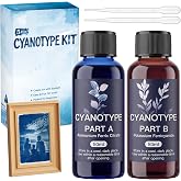 Cyanotype Kit, 5pcs Cyanotype Solution Set with Cyanotype Part A and B, Sun Printing Sensitizer Kit for Summer Blueprint Crafts Beginners &amp; Artists
